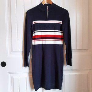 Tommy Hilfiger NWT Navy Spellout Sweater Mini Dress SZ XS